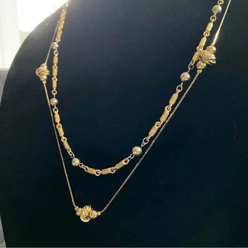 Vintage Pair of Gold-Tone Layering Necklaces